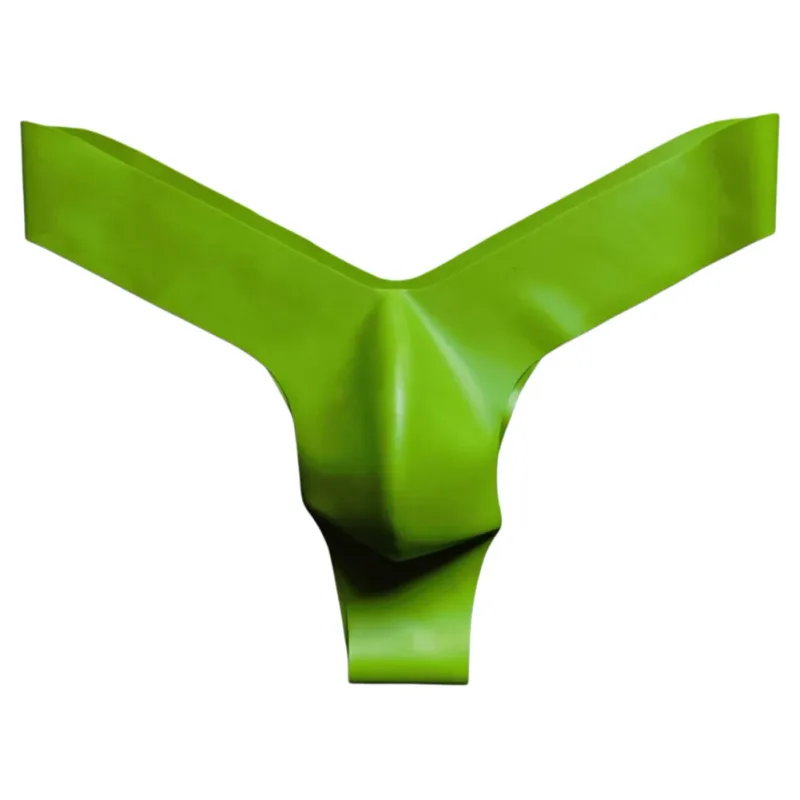 Seamless Mens Latex Underwear Transparent Thongs and Briefs with Pouch Design Low Waist Erotic Lingerie for Men