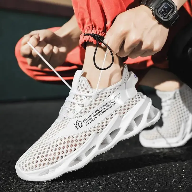 2025 New Summer Sneakers Men Mesh Breathable Running Tennis Shoes Outdoor Sports Tenis Masculino White Casual Walking Shoes size