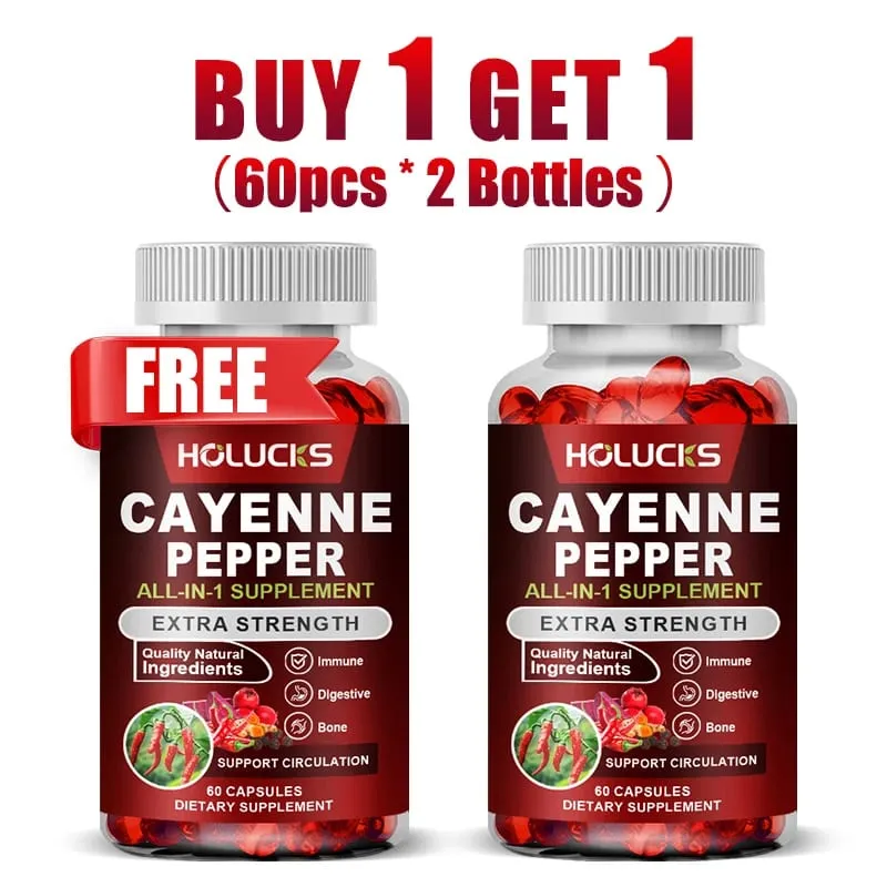 Advanced Cayenne Pepper Capsules with Vitamin D3 & K2 Support Circulation Immune Health & Digestive Comfort
