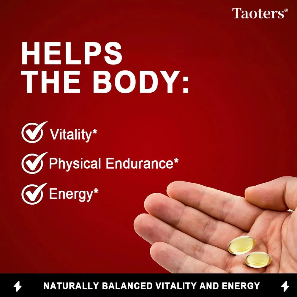 Panax Ginseng Root Capsules - Ashwagandha Extract Supplement Provides Energy Muscle Strength for Adults