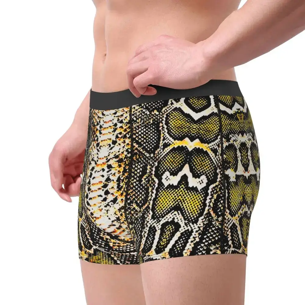 Pakaian Dalam Gambar Kulit Ular Kustom Celana Boxer Tekstur Hewan Kulit Ular Melar Pria Celana Pendek Celana Dalam Lembut untuk Homme