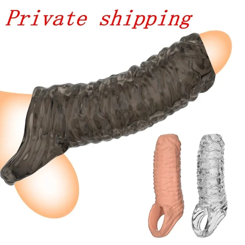 Penis Extender Condom Silicone Reusable Penis Sleeve Glans Enlarger Delay Ejaculation Cockring Adult Sex Toys For Men Couples — image 2