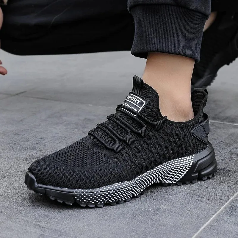 Men's Mesh Shoes Unique Grid Trend Design Breathable Comfortable Running Shoes Summer New Track Field Basketball Sports Shoes
