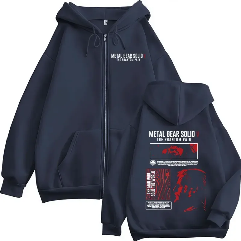 Metal Gear Solid 5 The Phantom Pain Venom Snake MGS5 Zipper Hoodies Men's Women Clothing Zip Up Hooded Sweatshirts Jackets
