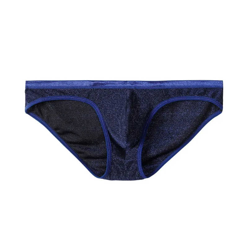 Men's Ice Silk Triangle Panties Sexy U-Shape Thin Briefs Breathable Mesh Low-Waist Underwear