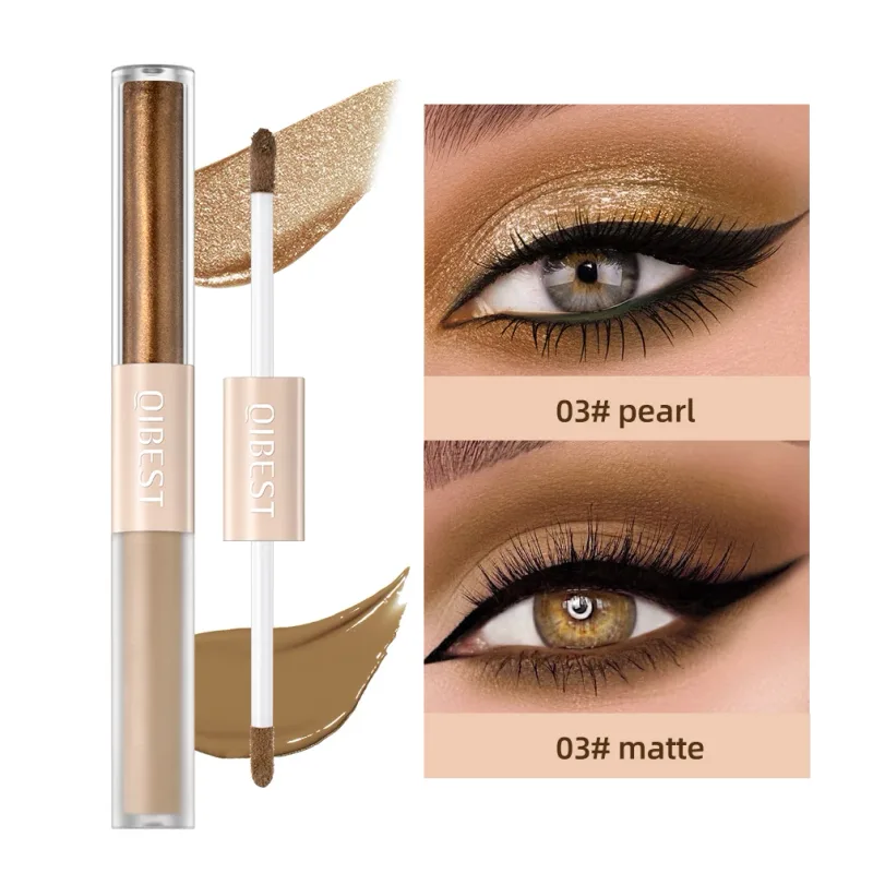 Double End Glitter Matte Eye shadow Stick Pencil Eyeshadow Makeup Waterproof Bicolor Shimmer Cosmetics Beauty Makeup Tool — image 11
