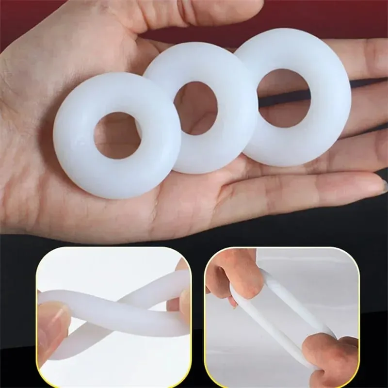 3 PCS/Set Soft Cock Rings Penis Lasting Erection Male Delay Ejaculation Testis Scrotum Restraint Adult Sex Toys for Men Reusable — image 3