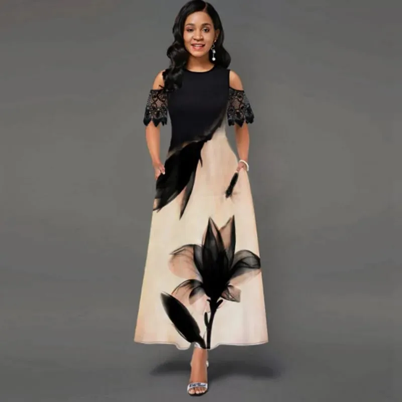 Women New Loose Boho Vintage Ruffles Befree Spring Elegant Party 5XL Dress Large Big Summer Party Maxi Dresses