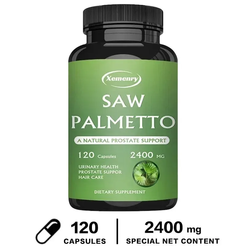 Saw Palmetto Capsules - Prostate Support Prevents Hair Loss Urinary Tract Health Promotes Hair Growth