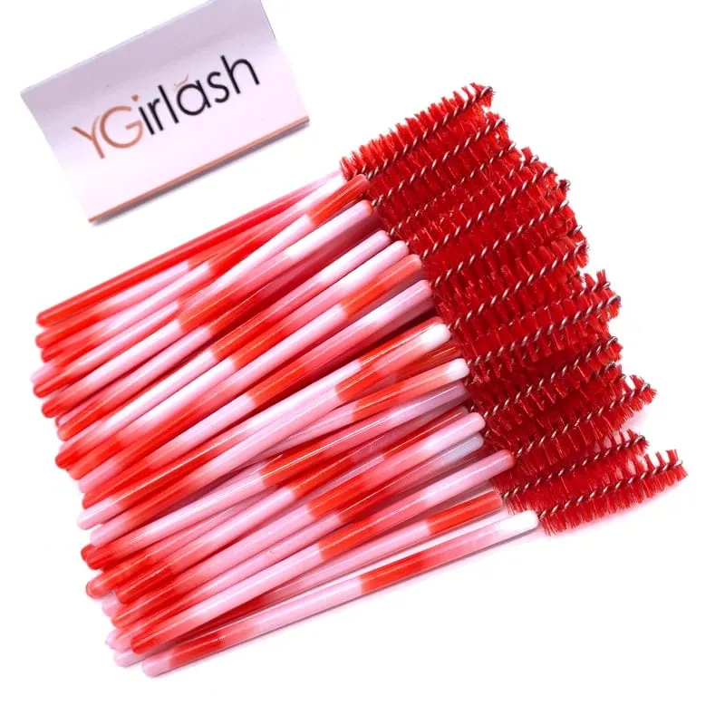 YGirlash 50 個ラッシュ白鳥クリスタルまつげアプリケーター使い捨てダイヤモンドハンドルナイロンマスカラワンドブラシ化粧品ツール