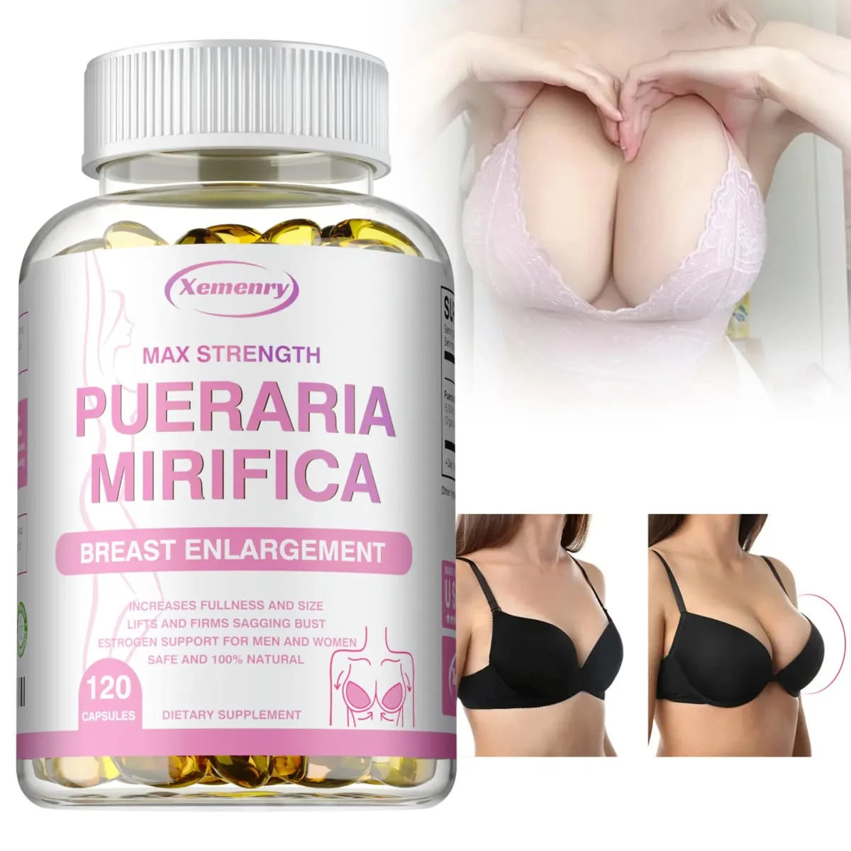 Pueraria Mirifica Capsules 5000mg - Breast Enlargement Female Estrogen Balance — image 4