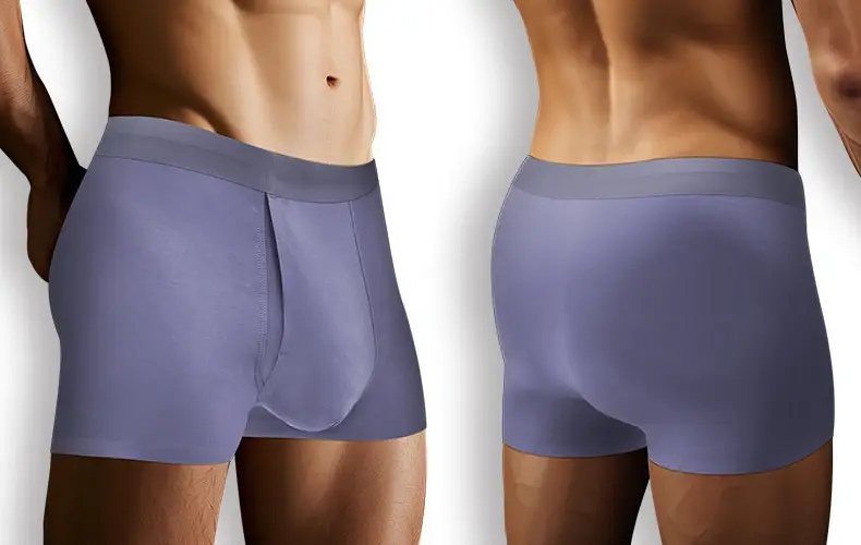 Men's Breathable Underwear Front Open Hole with Adjustable Ring Sheath Boxers Foreskin Long Therapy Enhanced Man Boxers Briefs