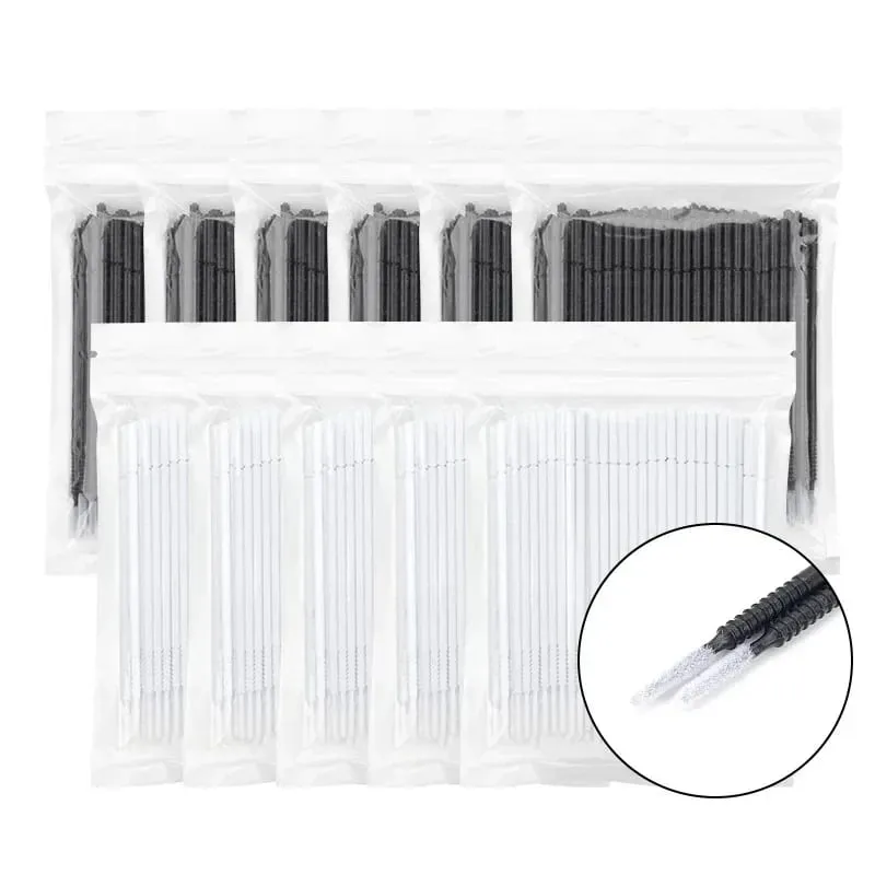 100 Pcs Disposable Spiral Mascara Applicator Lashes Brushes Eyelash Extension Makeup ToolsBrush Handle Microbrush