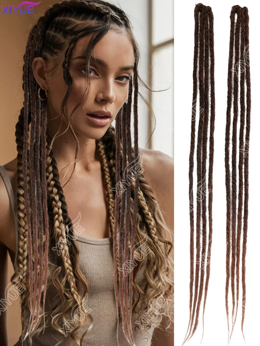 24 Inch Synthetic BB Clip Dreadlock Hair Extensions Dreadlock Extensions Hip-hop Ombre Hair Extensions African Tribe Style XY — image 8
