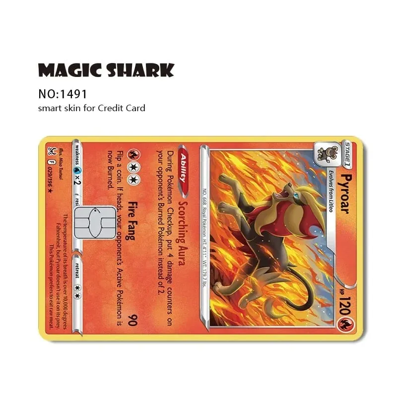 2025 New Pokemons Charizard Blastoise Bulbasaur Eevee Metwo Sticker Film Skin Cover for Credit Debit Card
