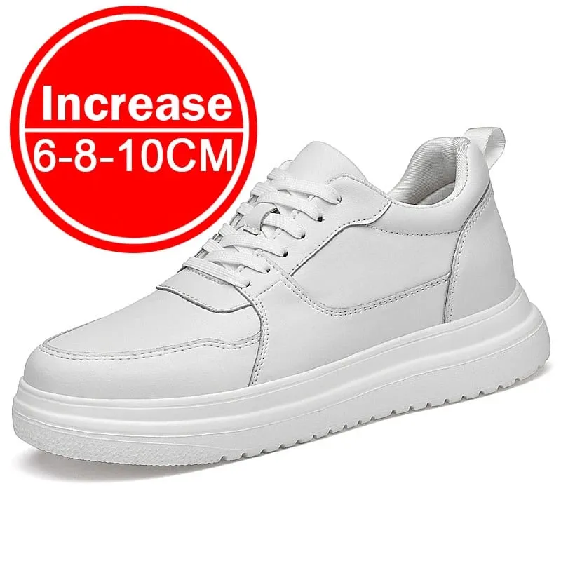 Plus Size37-46 Lift Sneakers Man Elevator Shoes Height Increase Insole 8cm White Black Taller Shoes Men Leisure Fashion sneakers — image 2