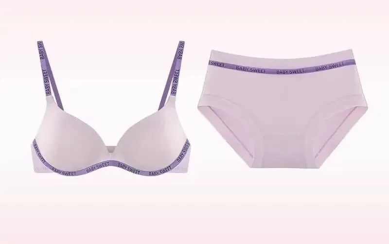 Vibrant Dopamine Color Seamless Wirefree Push Up Bra Panty Set Soft Comfy Sexy Lingerie Underwear For Women 32‑38AB
