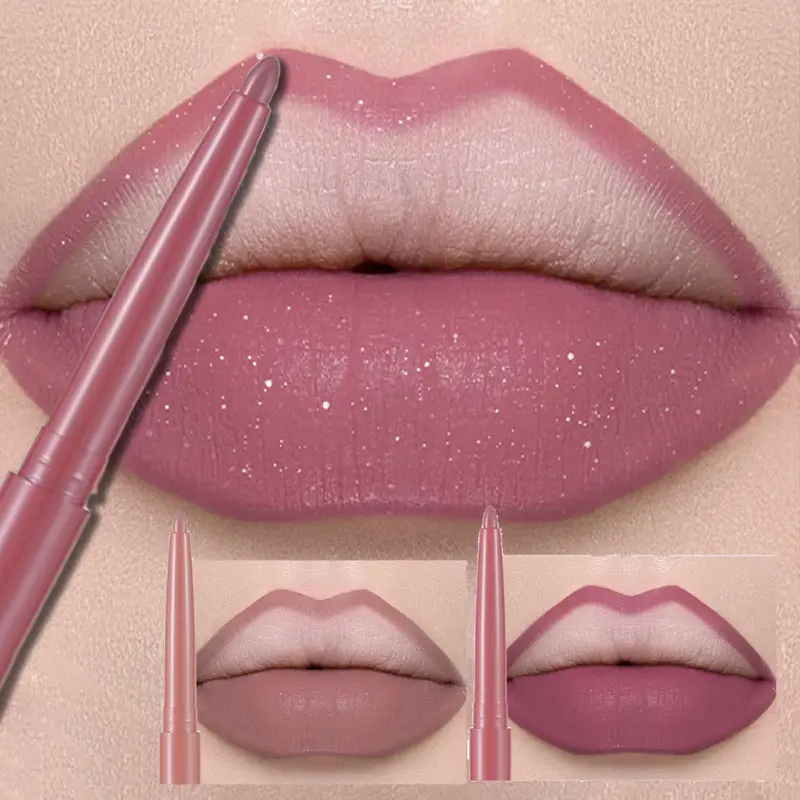 Multi Color Matte Lip Liner Crayon Velvet Waterproof Lip Pencil for Outline & Fill Lips Long Lasting Non Stick Lip Makeup