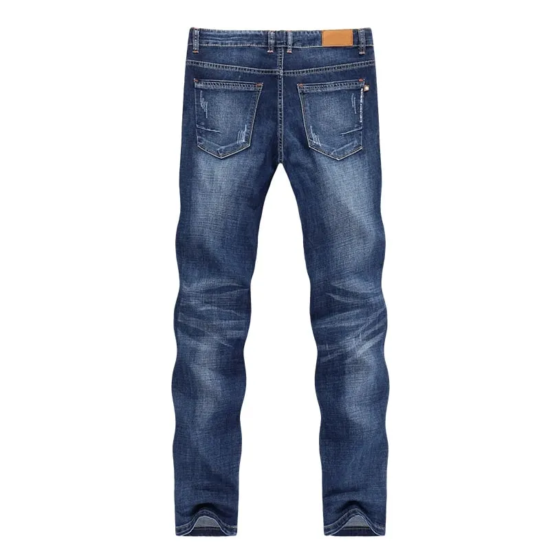 Jeans Men Summer 2024 Thin Blue Slim Straight Denim Pants Casual Fashion Men's Trousers Full Length Cowboys Man Homme Jean — image 2