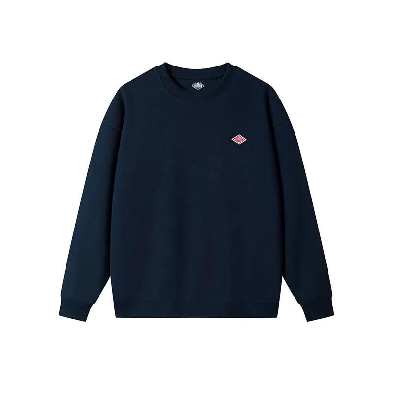 Sudadera fina exportada a Japón para hombre y mujer, chándal holgado de manga larga con cuello redondo de algodón de la misma marca bordada, otoño 2025