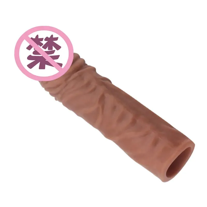 14/16/20CM Realistic Penis Sleeve Extender Reusable Dildos Condom Delay Ejaculation Dick Enlargement Sex Toys for Men — image 5