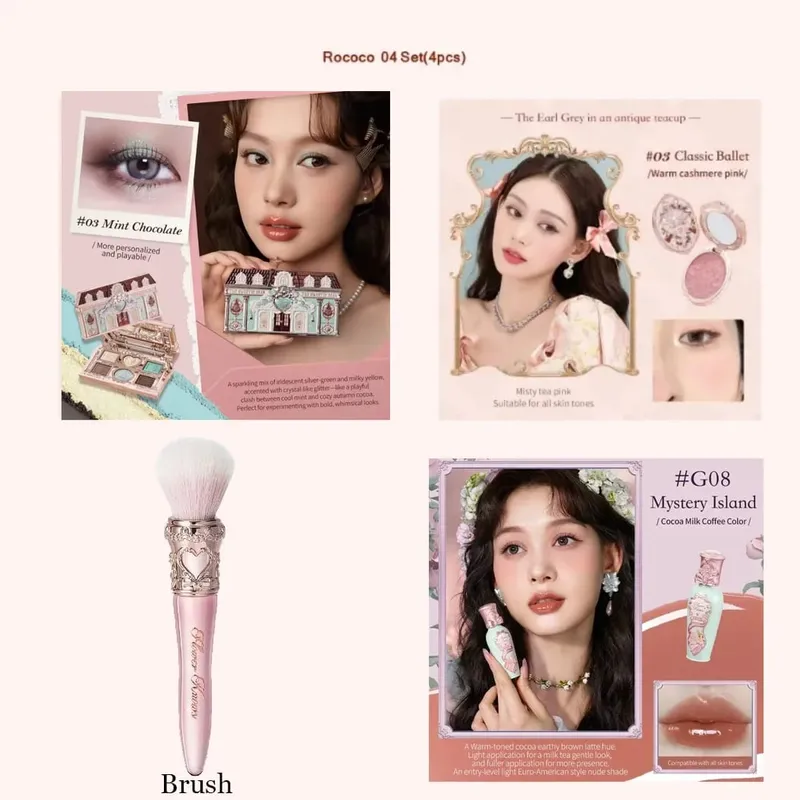 Flower Knows Full Makeup Set Strawberry Rococo Glitter Matte Lipgloss Blush Power Velvet Lipstick Kit Perfume Sets — image 8