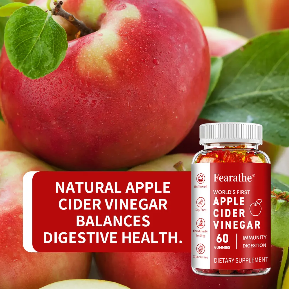 Apple Cider Vinegar Gummies - 60 Vegan Gummies - ACV Supplement for Detoxification Metabolism Energy Digestion & Gut Health