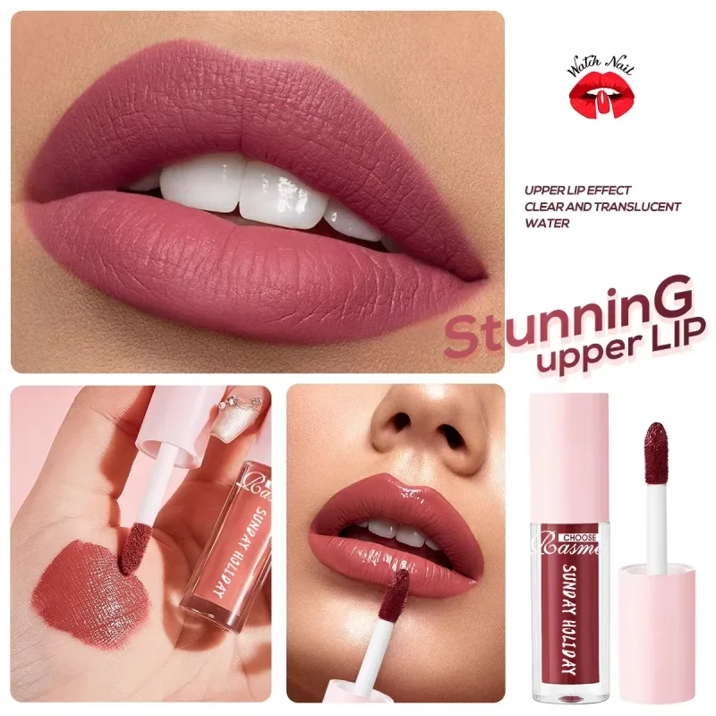 10PCS/Set Sunday Holiday Lip Gloss Kit Matte Liquid Lipstick Long Lasting Waterproof Lip Tint Women Cosmetics Wholesale Makeup
