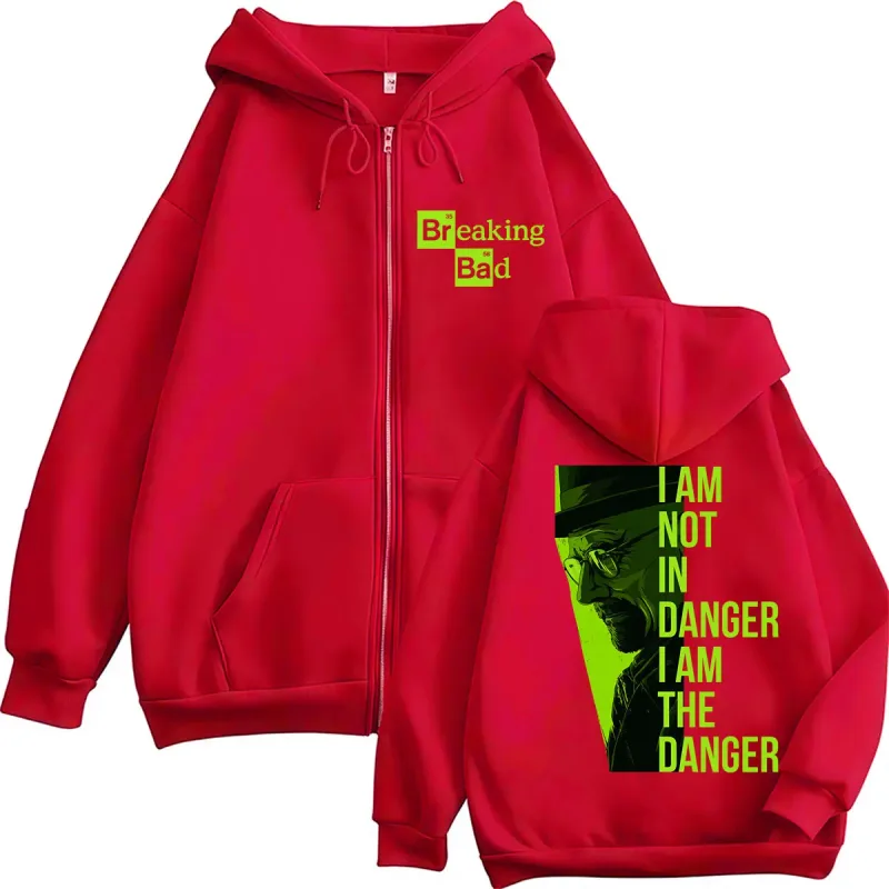 TV seriál Breaking Bad Heisenberg mikiny na zip I Am Not Danger I Am The Danger Muži Ženy Tepláky Volné Podzimní Ležérní Kabáty — image 16