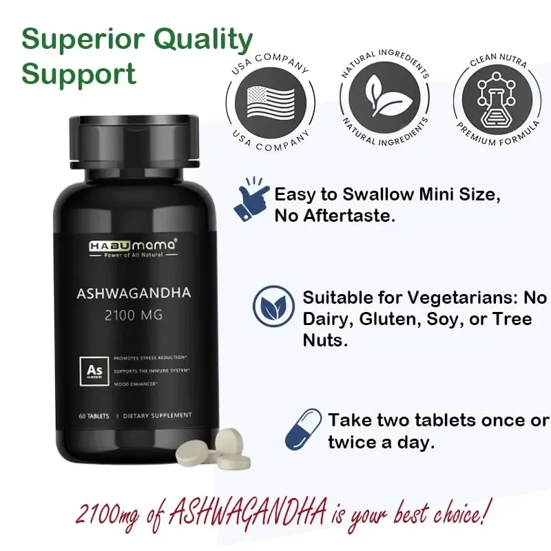Original Ashwagandha Energy Supplement Non-GMo Supports Reproductive Health Natural Energizer