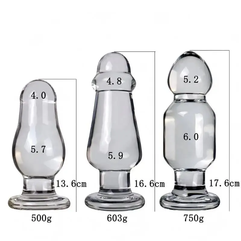 Large Diameter Glass Dildo Female Masturbator Male Prostate Stimulation Anal Expander Plug Adult Sex Toy for Enhanced Pleasure