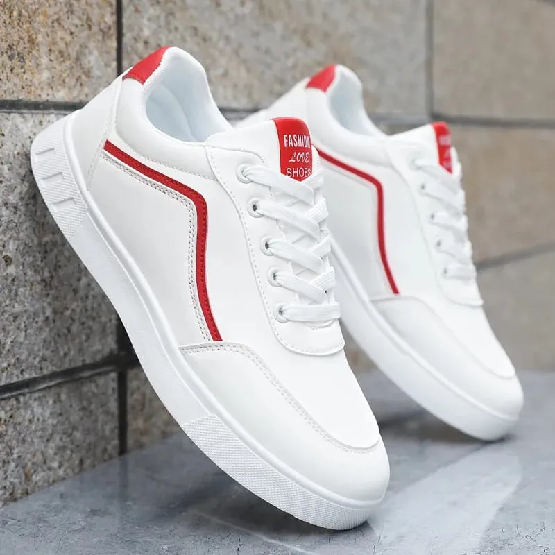 White Vulcanized Sneakers for Men Flats Comfortable Shoes Lace Up Fashion Plus Size 39-48 Autumn Spring