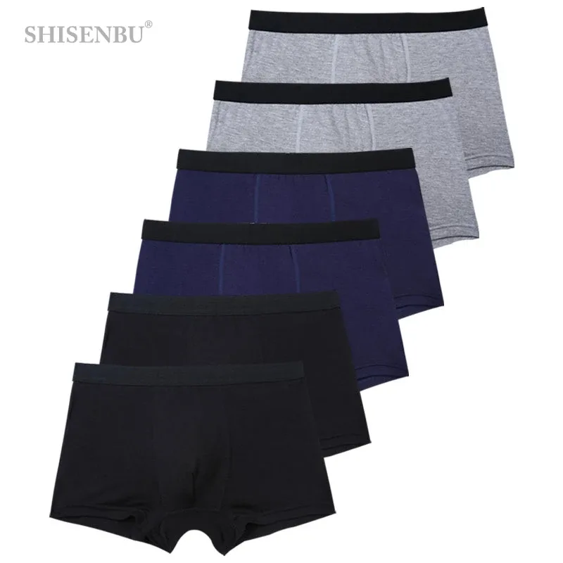 6pcs/Set Black Boxer Men Underpants Bamboo Mens Boxers Man Breathable Men's Panties Sexy Underwear For Men Gifts Comfortable New