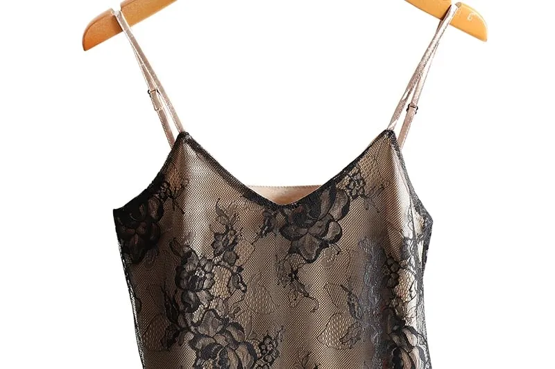 Sexy Lace Spaghetti Strap Top Women Halter V Neck Basic Cami Sleeveless Satin Silk Tank Tops Summer Camisole Plus Size