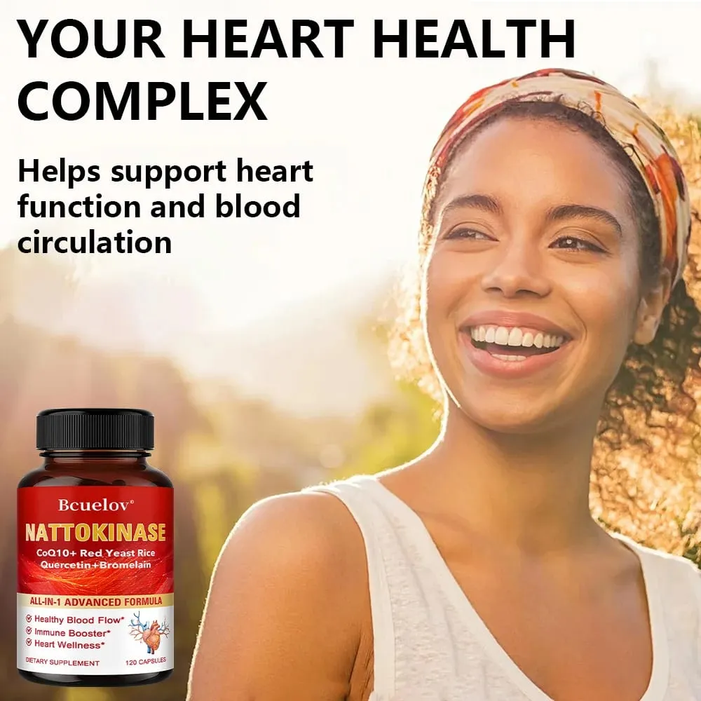 Red Yeast Rice Capsules - with CoQ10 Benefits Cardiovascular Blood Circulation Heart Health and Energy Production