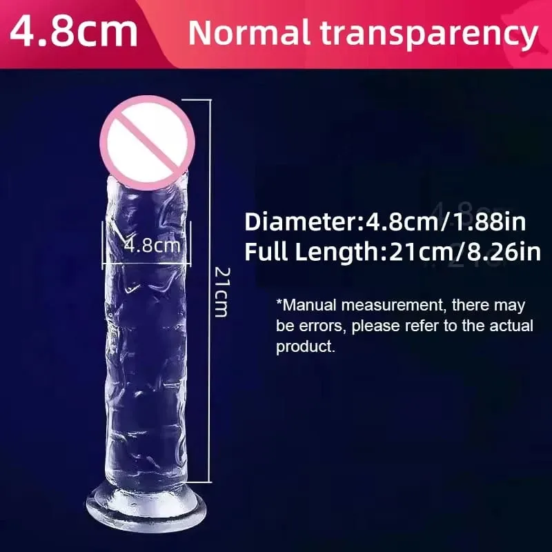 Transparent Soft Jelly Dildo Realistic Fake Dick Penis Suction Cup Dildo Realistic Sex Toys For Lesbian Women Female Masturbator