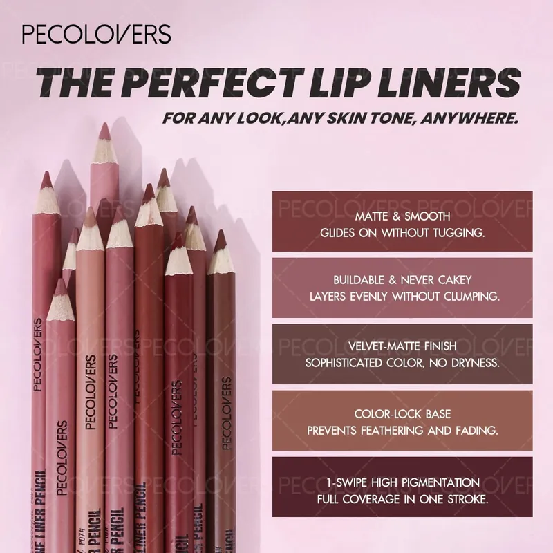 6PCS/Set Nude Lip Makeup Set - Waterproof Creating Three-dimensional Lip Shape Suitable for Daily Makeup Halloween Gift