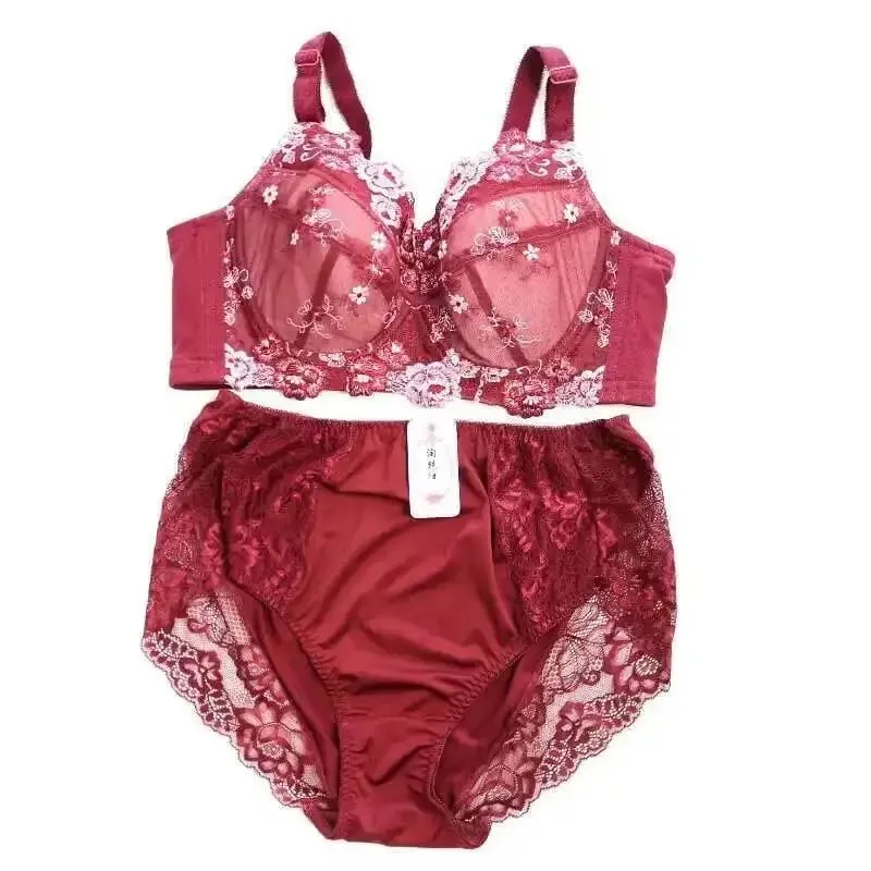 Bra Set Lingerie Bras Para sa Babae Underwear Sets Intimate Embroidery Plus Size Damit 2 Piece Bra Brief Sets B C D E F G H — image 2
