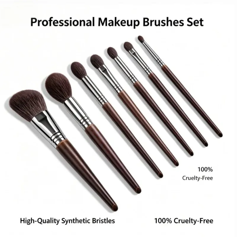 Makeup Brush Set Natural Goat Hair Professional Makeup Kit Blending Shader Smudging Cosmetic Brushes