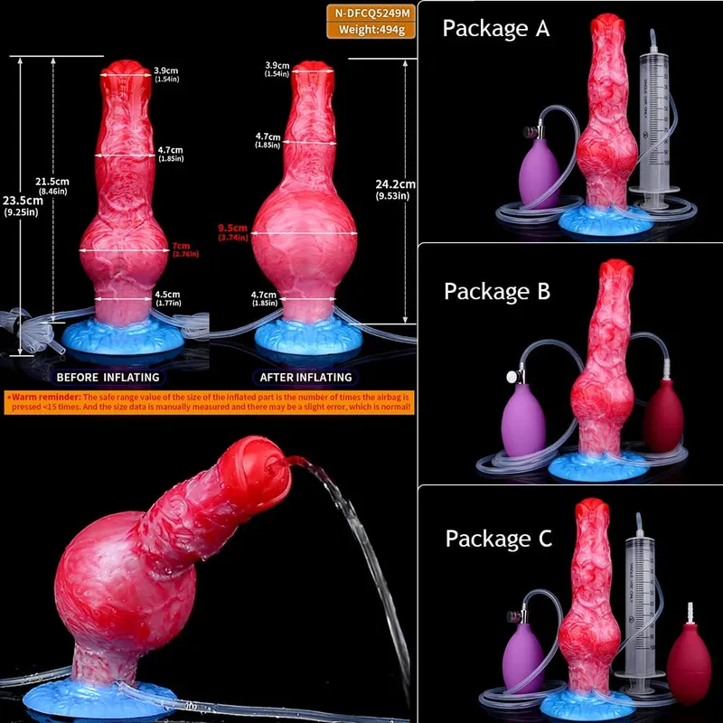 Kembung Memancut Kuda Dildo Palam Dubur Silikon Memancut Zakar dengan Simpul G Spot Dubur Jurulatih Mainan Seks Gay Lelaki Wanita