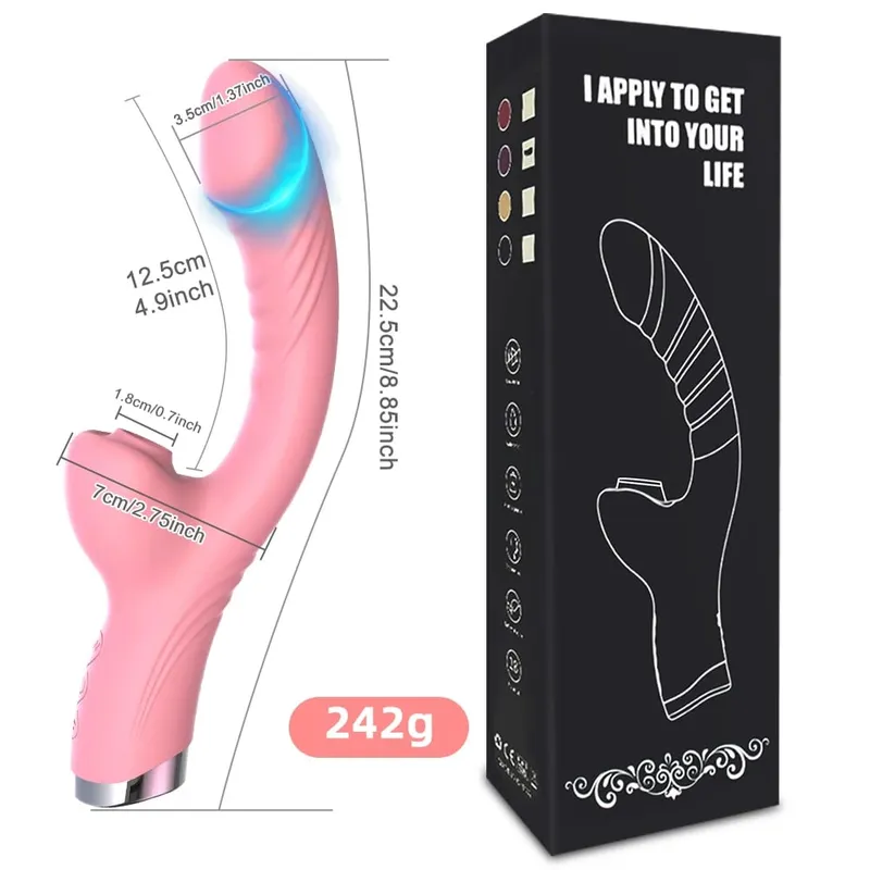 20 režimů Aplikace Porn Tongue Dildo Vibrátor Bod G Bod G Vagina Masážní hůlka Stimulátor olizování klitorisu Dospělé Ženy Ženy Sexy sexuální hračky