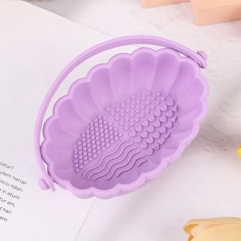 Silicone Makeup Brush Cleaning Box Washing Bowl Make-up Egg Drying Shelf Tool Powder Puff Washer Sponge Storage Brushes Scrubber