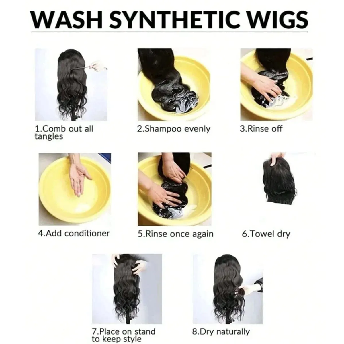 Synthetic V-shaped hair extensions wigs clips that naturally connect to women's hair heat-resistant wigs used for daily wear