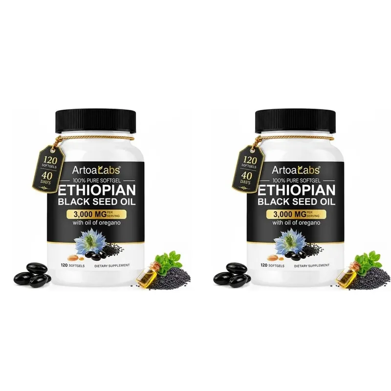 Ethiopian Black Seed Oil 3000mg Softgels with Oil of Oregano Supports Immune Health Digestive Balance & Daily Vitality 120 Count