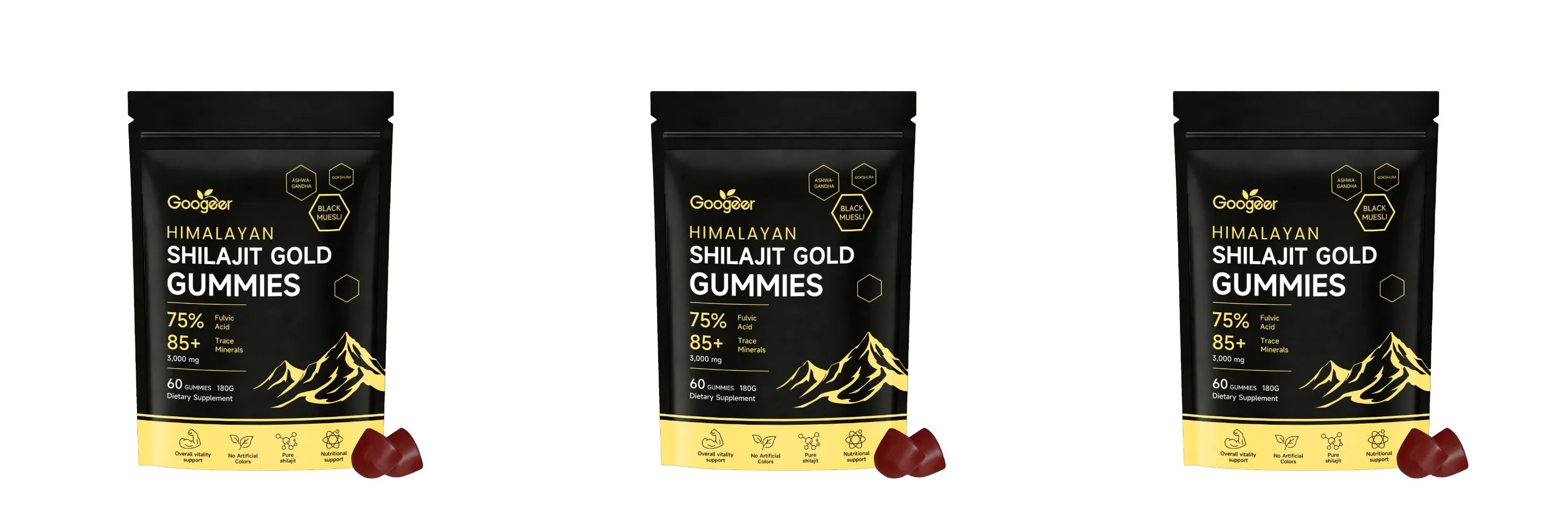 Himalaya Shilajit Gold 60 Gummies Minerals Formula understøtter energiboost og kropsvitalitet Naturligt ernæringsmæssigt kosttilskud