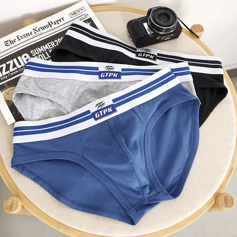 [Bloom the love] Marca 3 pezzi slip in cotone da uomo intimo nuovi slip da uomo Cuecas Masculina Homme uomo boxer taglia M-3XL E099-HR