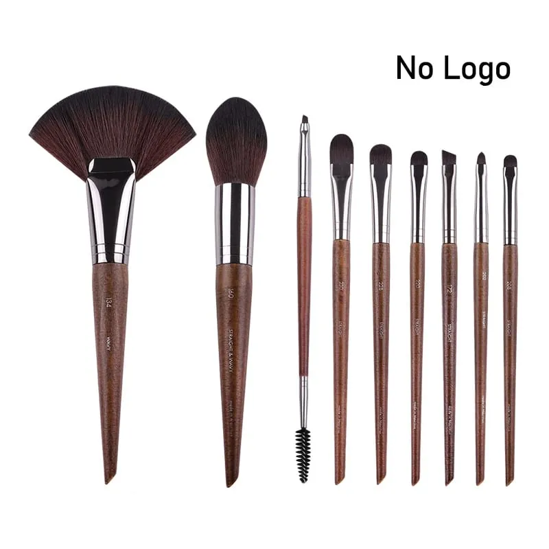 Augen-Make-up-Pinsel aus Naturholz, komplettes Set, Pro Crease Lidschatten-Make-up-Set, zum Verwischen von Textmarkern, Augenbrauen, Lippen- und Wimpernpinsel, praktisch
