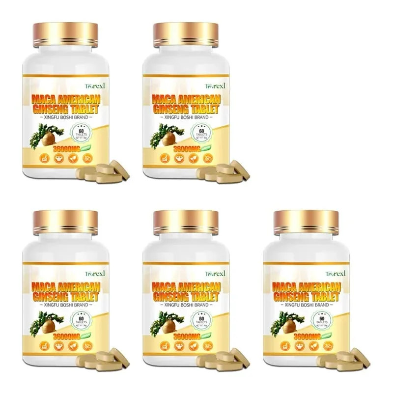 Organic Maca Root Powder with Ginseng Extract Supplement for Men and Women Health- Vegan Potency enhancement Pills
