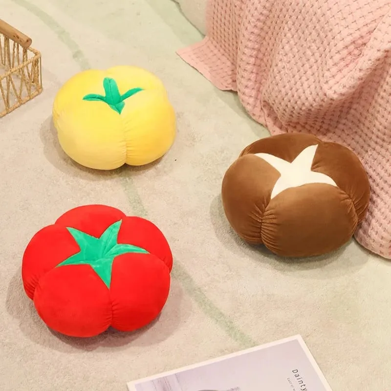 Kawaiiจำลองผักผลไม้Plush Cushion Persimmonเห็ดหอมมะเขือเทศนุ่มตกแต่งหมอนสำหรับห้องนอนโซฟาของขวัญ — image 3