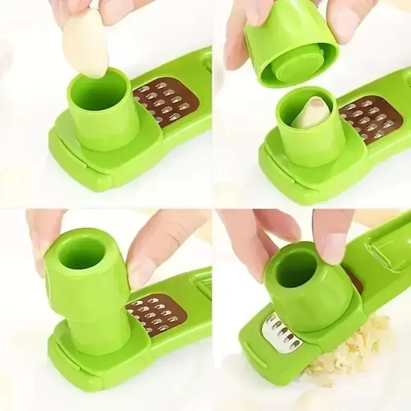 1 Pcs Mini Garlic Grinder Garlic Press Kitchen Ginger Garlic Mash Cutter Manual Garlic Mashing Green Kitchen Gadgets Accessories — image 4
